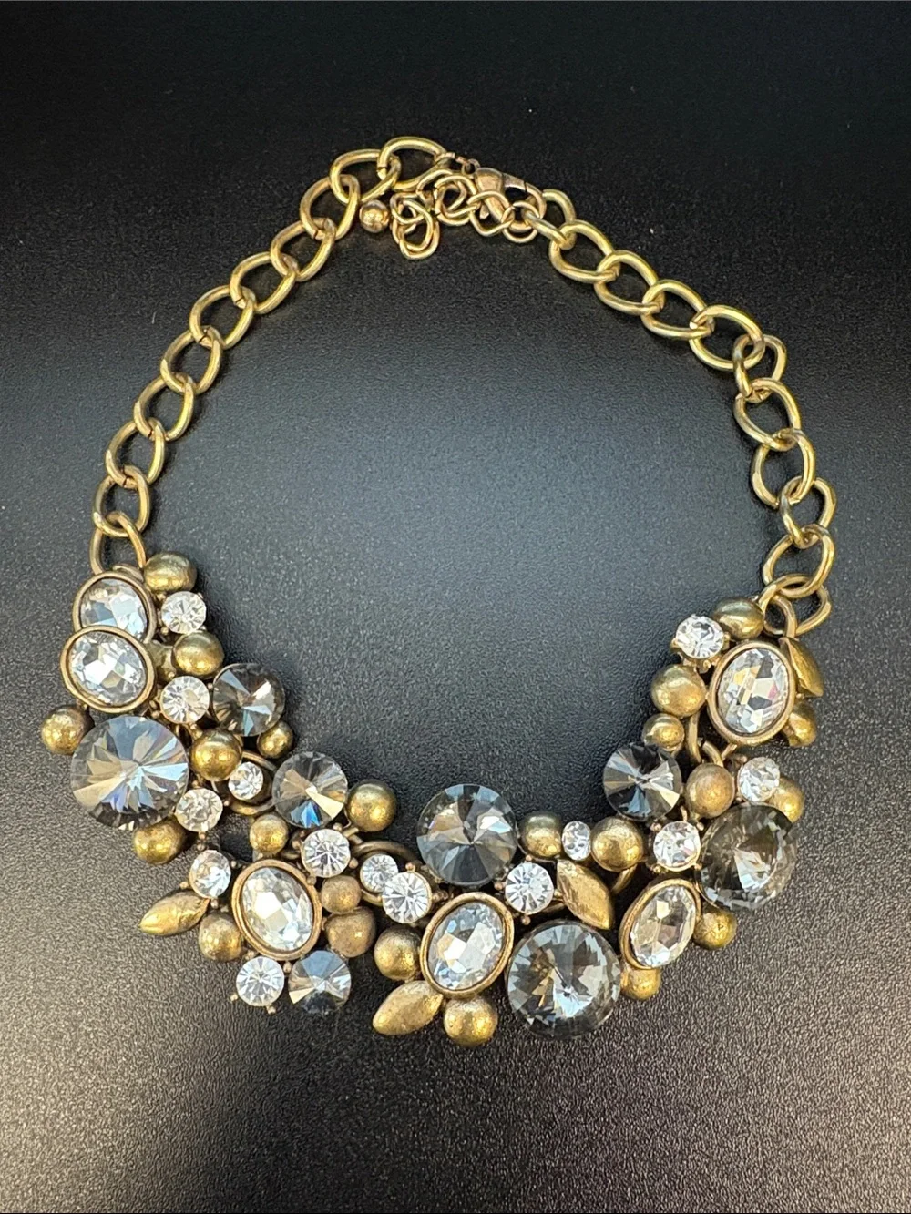 Gorgeous Crystal Chunky Goldtone Statement Choker Necklace - Picture 1 of 1